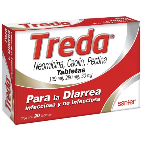 TREDA (CAOLIN/NEOMICINA/PECTINA) TAB 280/129/30 MG C/20 SANFER