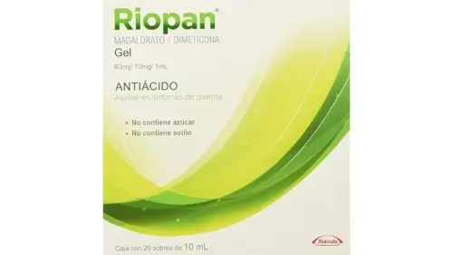 RIOPAN (MAGALDRATO/DIMETICONA) GEL SOBRE 80/10 MG 10 ML C/20 TAKEDA