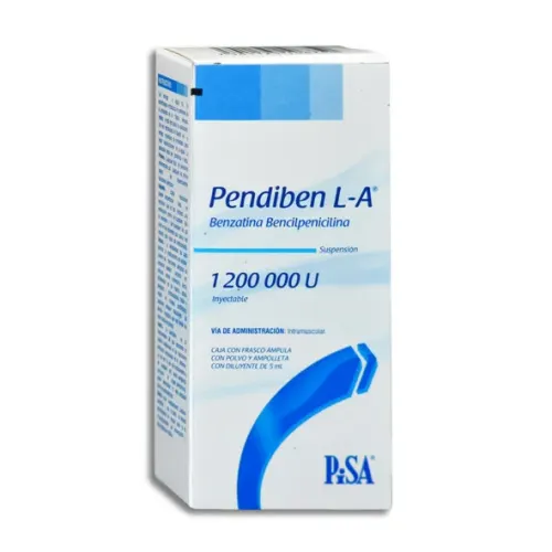 PENDIBEN L-A (BENZ-BENCILPENICILINA) SOL INY 1,200,000 U/5 ML C/1 AMP 4000206 PISA PENDIBEN L-A (BENZ-BENCILPENICILINA) SOL INY 1,200,000 U/5 ML C/1 AMP 4000206 PISA