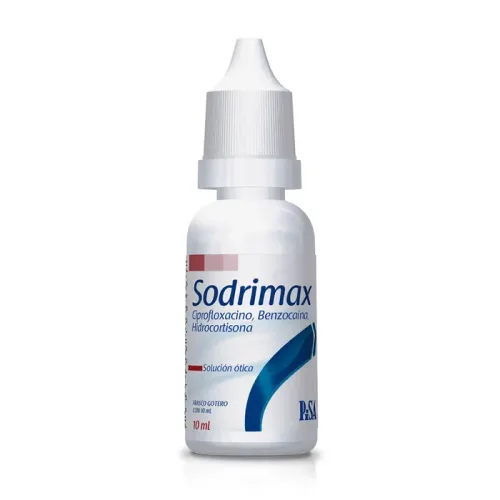 SODRIMAX (CIPROFLOXACINO/BENZOCAINA/HIDROCORTISONA) SOL GOTAS 2/20/10/1 MG C/10 ML 4002903 PISA