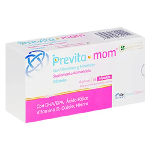 PREVITA*MOM (SUPLEMENTO ALIMENTICIO) CAP 1155 MG C/30 IFA