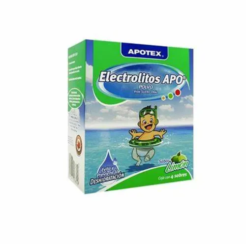 ELECTROLITOS ORALES APO LIMÓN SOBRE 28.9 G C/4 APOTEX