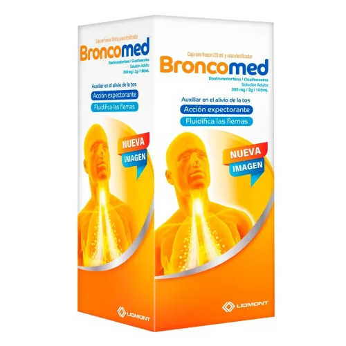 BRONCOMED (GUAIFENESINA/DEXTROMETORFANO) SOL 100/15 MG C/120 ML LIOMONT