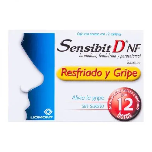 SENSIBIT D NF (PARACETAMOL/FENILEFRINA/LORATADINA) TAB C/12 LIOMONT