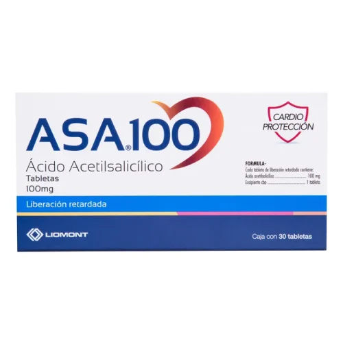 ASA (AC ACETILSALICILICO) TAB LIB PROL 100 MG C/30 LIOMONT