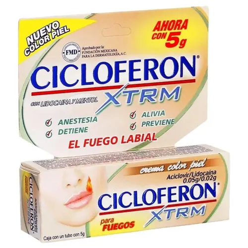 CICLOFERON XTRM PIEL (ACICLOVIR/LIDOCAINA) CREMA C/5 G LIOMONT