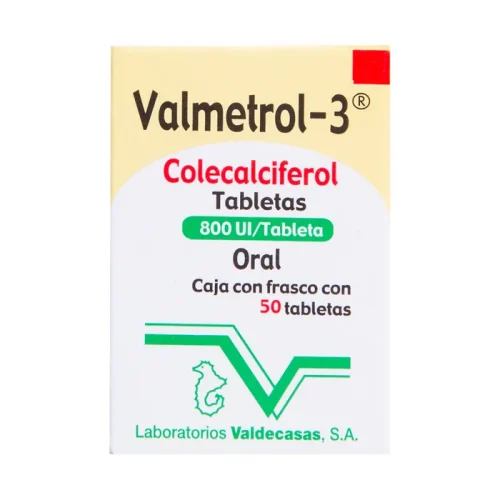 VALMETROL-3 (COLECALCIFEROL VIT D3) TAB 800 UI C/50 VALDECASAS