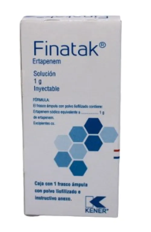 FINATAK (ERTAPENEM) SOL INY 1G IV  C/1 KENER