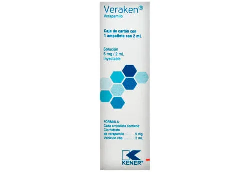 VERAKEN (VERAPAMILO) SOL INY 5 MG/2 ML C/1 AMP KENER