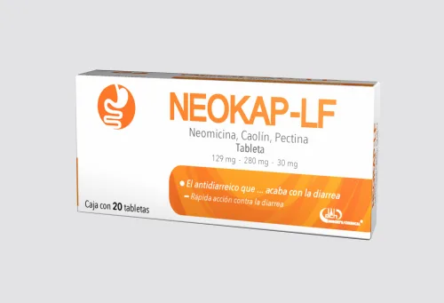 NEOKAP-LF (NEOMICINA/CAOLIN/PECTINA) TAB 129/280/30 MG C/20 DEGORT