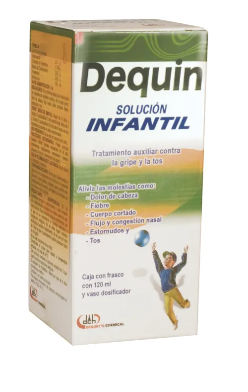 DEQUIN INF (PARACETAMOL/GUAIFENESINA/FENILEFRINA/CLORFENAMINA) SOL C/120 ML DEGORTS