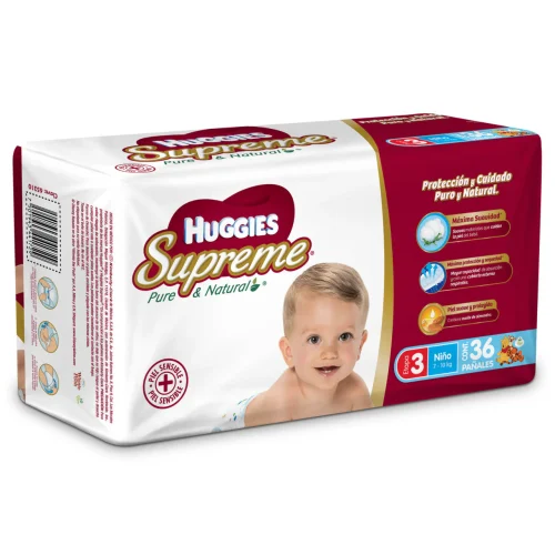 HUGGIES SUPREME PAÑAL ETAPA 3 UNISEX C/36 KCM