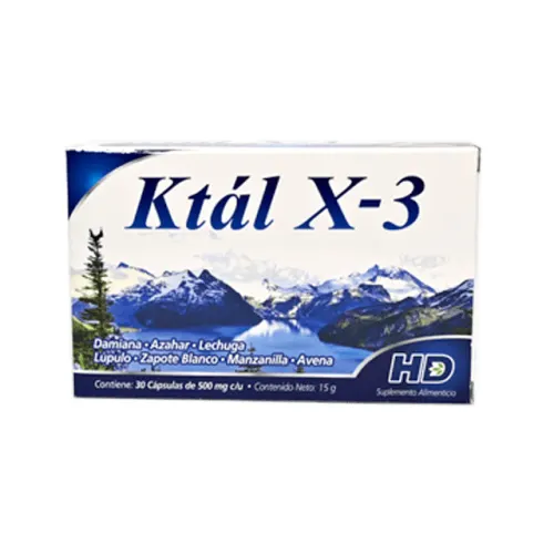 KTAL X-3 (DAMIANA/AZAHAR/LECHUGA) CAP 500 MG C/30 HD MORELIA
