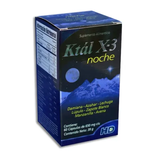 KTAL X-3 NOCHE (DAMIANA/AZAHAR/LECHUGA) CAP 650 MG C/60 HD MORELIA