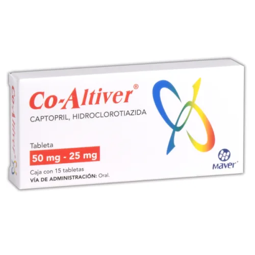 CO-ALTIVER (CAPTOPRIL/HIDROCLOROTIAZIDA) TAB 50/25 MG C/15 MAVER
