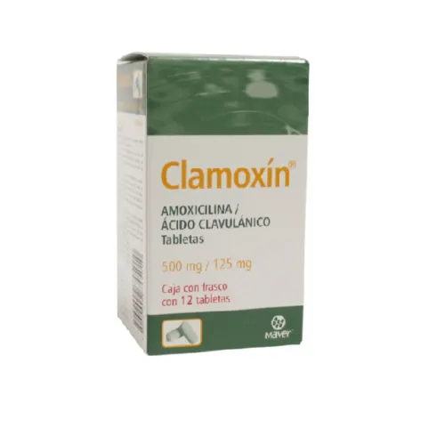 CLAMOXIN (AMOXICILINA/CLAVULÁNICO) TAB 500/125 MG C/12 MAVER
