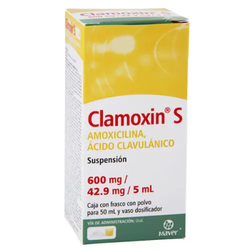 CLAMOXIN S (AMOXICILINA/CLAVULÁNICO) SUSP 600/42.9 MG/5 ML P/50 ML MAVER