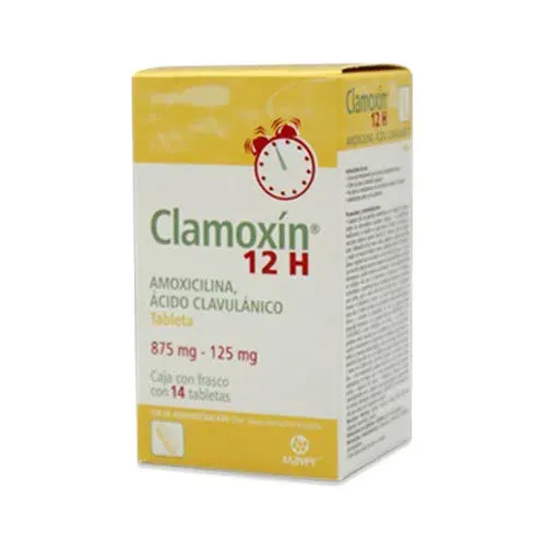 CLAMOXIN 12H (AMOXICILINA/CLAVULÁNICO) TAB 875/125 MG C/14 MAVER