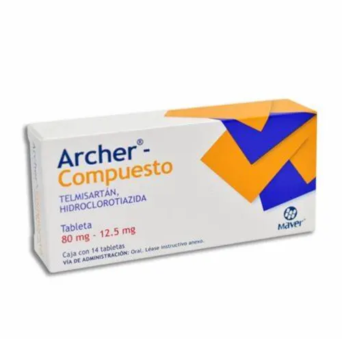 ARCHER COMPUESTO (TELMISARTAN/HIDROCLOROTIAZIDA) TAB 80/12.5 MG C/14 MAVER