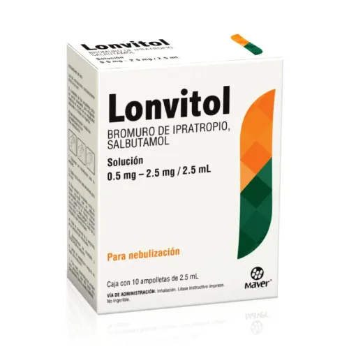 LONVITOL (SALBUTAMOL/IPRATROPIO) SOL P/NEB 2.5/0.5 MG/2.5 ML C/10 AMP MAVER
