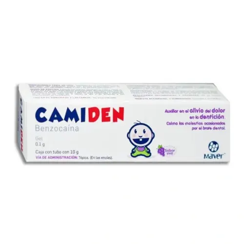 CAMIDEN (BENZOCAINA) GEL 0.1 G TUBO C/10 G MAVER CAMIDEN (BENZOCAINA) GEL 0.1 G TUBO C/10 G MAVER