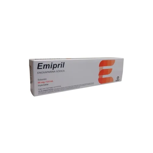 EMIPRIL (ENOXAPARINA SODICA) SOL INY 60 MG/0.6 ML C/2 JERINGAS MAVER