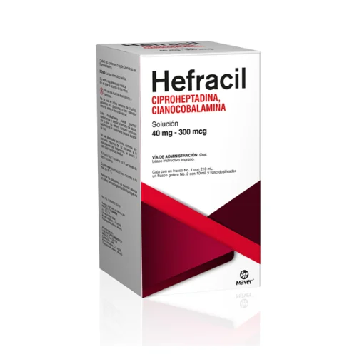 HEFRACIL (CIPROHEPTADINA/CIANOCOBALAMINA) SOL 40 MG/300 MCG C/210 ML MAVER