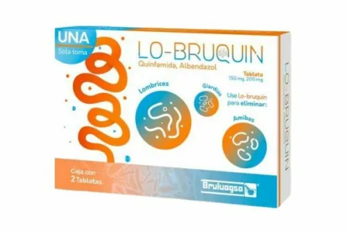 LO-BRUQUIN (QUINFAMIDA/ALBENDAZOL)  TAB 150/200 MG C/2  BRULUAGSA