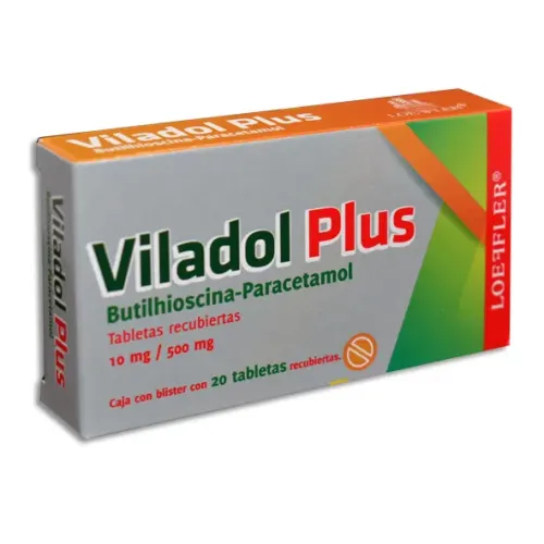 VILADOL-PLUS (PARACETAMOL/BUTILHIOSCINA) TAB 500/10 MG C/20 LOEFFLER