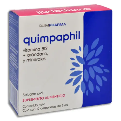QUIMPAPHIL (CIANOCOBALAMINA/VIT B12/MINERALES) SOL ORAL 5 ML C/10 AMP QUIMPHARMA