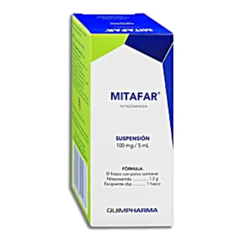 MITAFAR (NITAZOXANIDA) SUSP 100 MG/5 ML P/60 ML QUIMPHARMA
