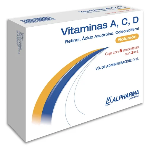 RETINOL ACIDO ASCORBICO/COLECALCIFEROL SOL ING 3 ML C/5 AMP ALPHARMA