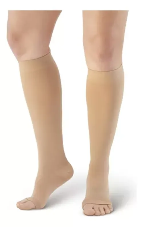 MEDIA DE COMPRESION BAJO RODILLA/PIE ABIERTO GDE COLOR NATURAL TYNOR