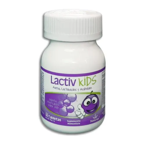 LACTIV KIDS (LACTOBACILOS) TAB MAST SABOR UVA 537 MG C/30 NATUREX