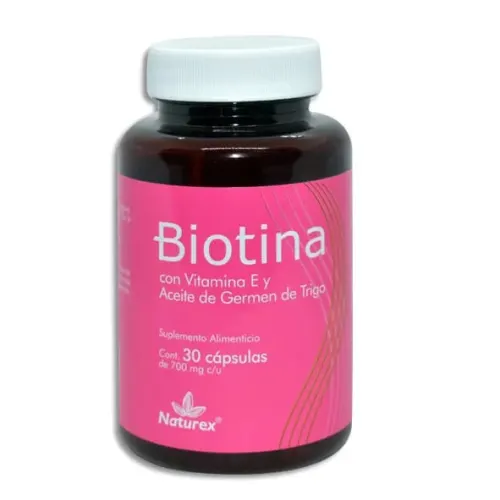 BIOTINA (VITAMINA C/ACEITE GERMEN TRIGO) CAP 700 MG C/30 NATUREX