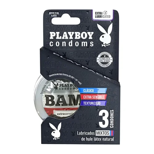 PLAYBOY CONDOMS PLAY PACK (CLASSIC/SENSITIVE/TEXTURIZADO) PRESERVATIVO C/3 PLAYBOY