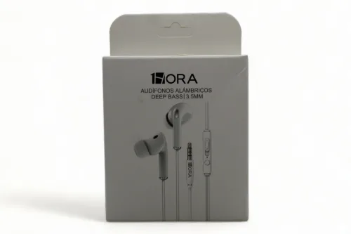 AUDIFONOS ALAMBRICOS EXTRA BASS MOD AUT123 BLANCO 1HORA