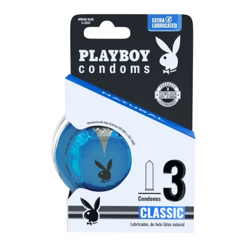 PLAYBOY CONDOMS (CLASSIC) PRESERVATIVO NATURAL C/3 PLAYBOY