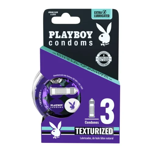 PLAYBOY CONDOMS (TEXTURIZADO) PRESERVATIVO C/3 PLAYBOY