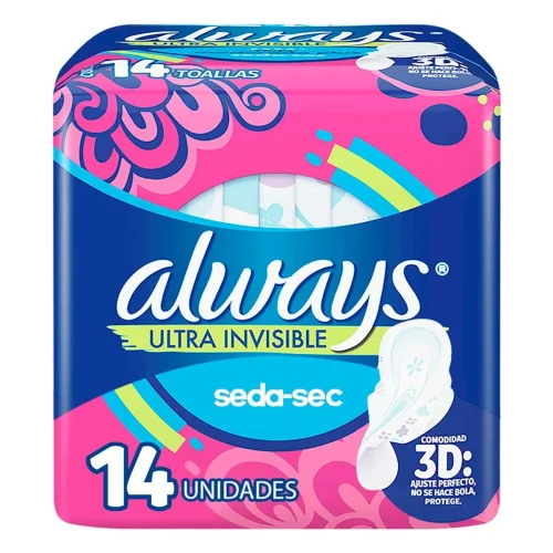 ALWAYS (ULTRA INVISIBLE) TOALLA FEMENINA C/ALAS C/14 P&G