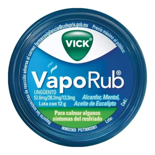 VICK VAPORUB (ALCANFOR/MENTOL/EUCALIPTO) UNGÜENTO 12 G P&G