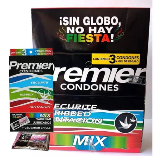 PREMIER COLAGE MIX (SECURITE/RIBBED/TENTATION) PRESERVATIVO C/3 PROTEXTOS