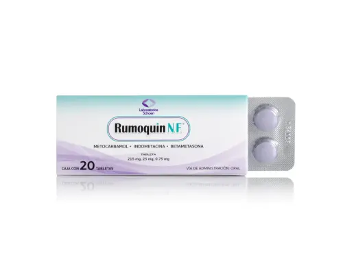 RUMOQUIN NF (METOCA/INDOME/BETAME) TAB 215/25/0.75 MG C/20 SCHOEN