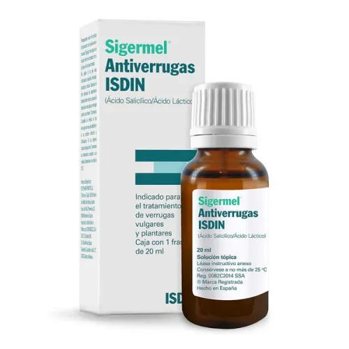 SIGERMEL (AC LÁCTICO/AC SALICILICO) SOL TÓPICA ANTIVERRUGAS C/20 ML ISDIN