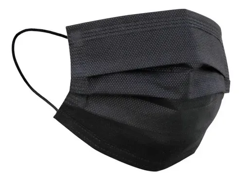 CUBREBOCA TRICAPA PLISADO TERMOSELLADO NEGRO C/50 HEALTH GAON