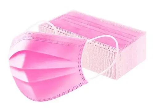 CUBREBOCA TRICAPA PLISADO ROSA FIUSHA C/50 MUMU MASK