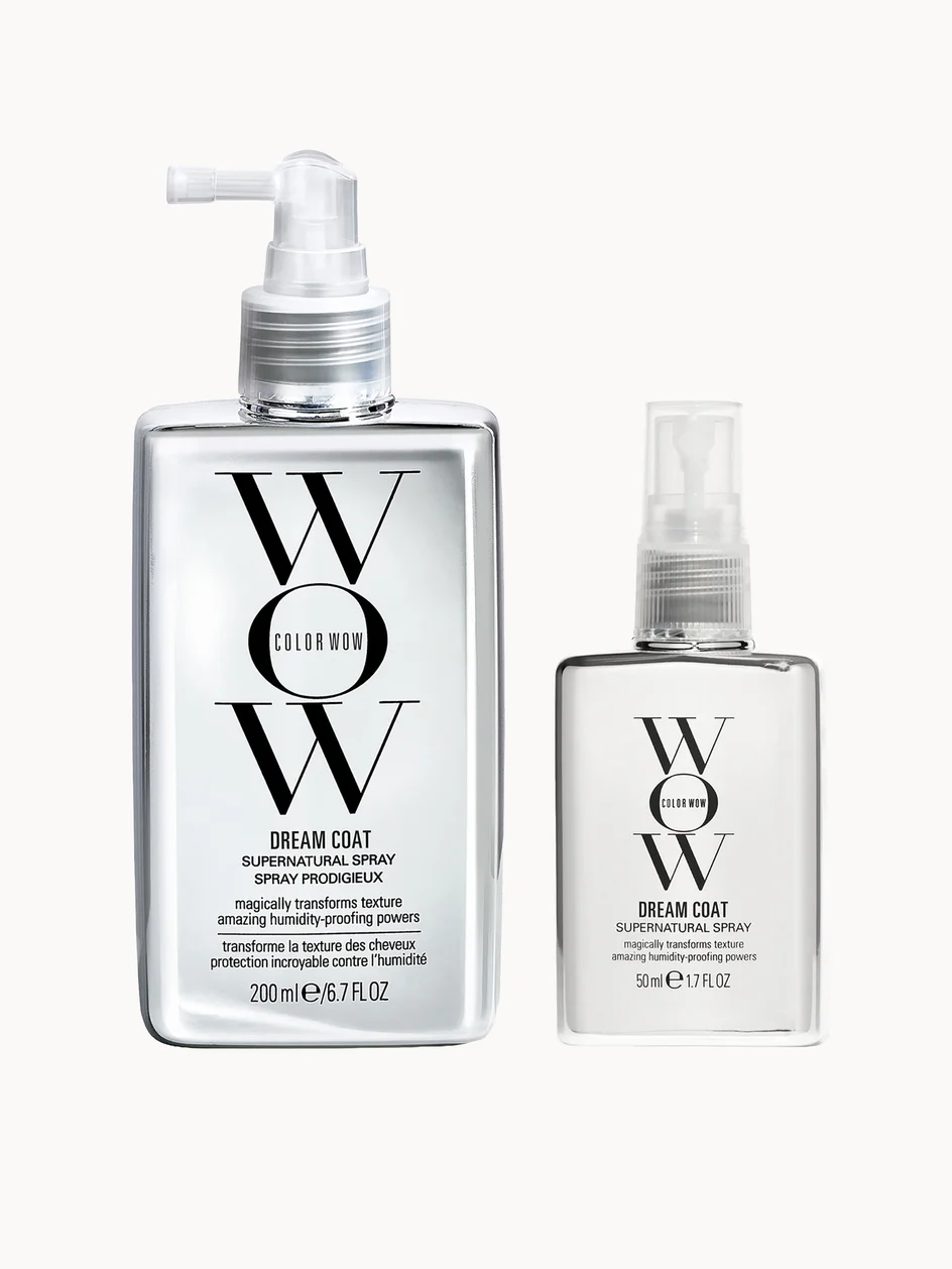 Color Wow Dream Coat Supernatural Spray Home and Away Duo – Anti-Humidity Hair Treatment Set