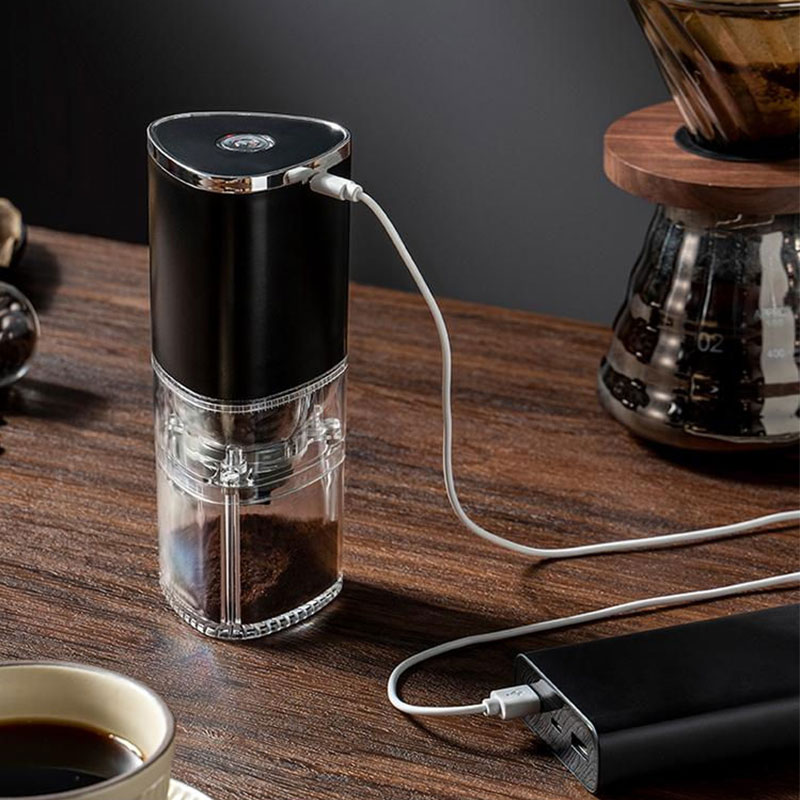 Wireless Portable Transparent Electric Coffee Grinder – Compact USB Rechargeable Bean Press for Fresh Home Brewing
