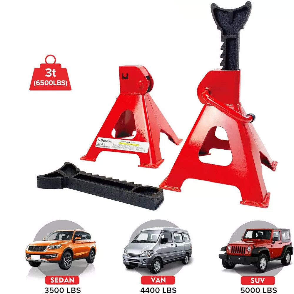 3 Tonne Axle Stands Heavy Duty Car Jack Stands Pair 3000kg Capacity