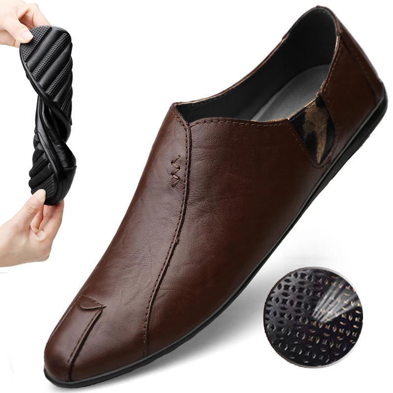 Peas shoes soft leather soft sole men's shoes